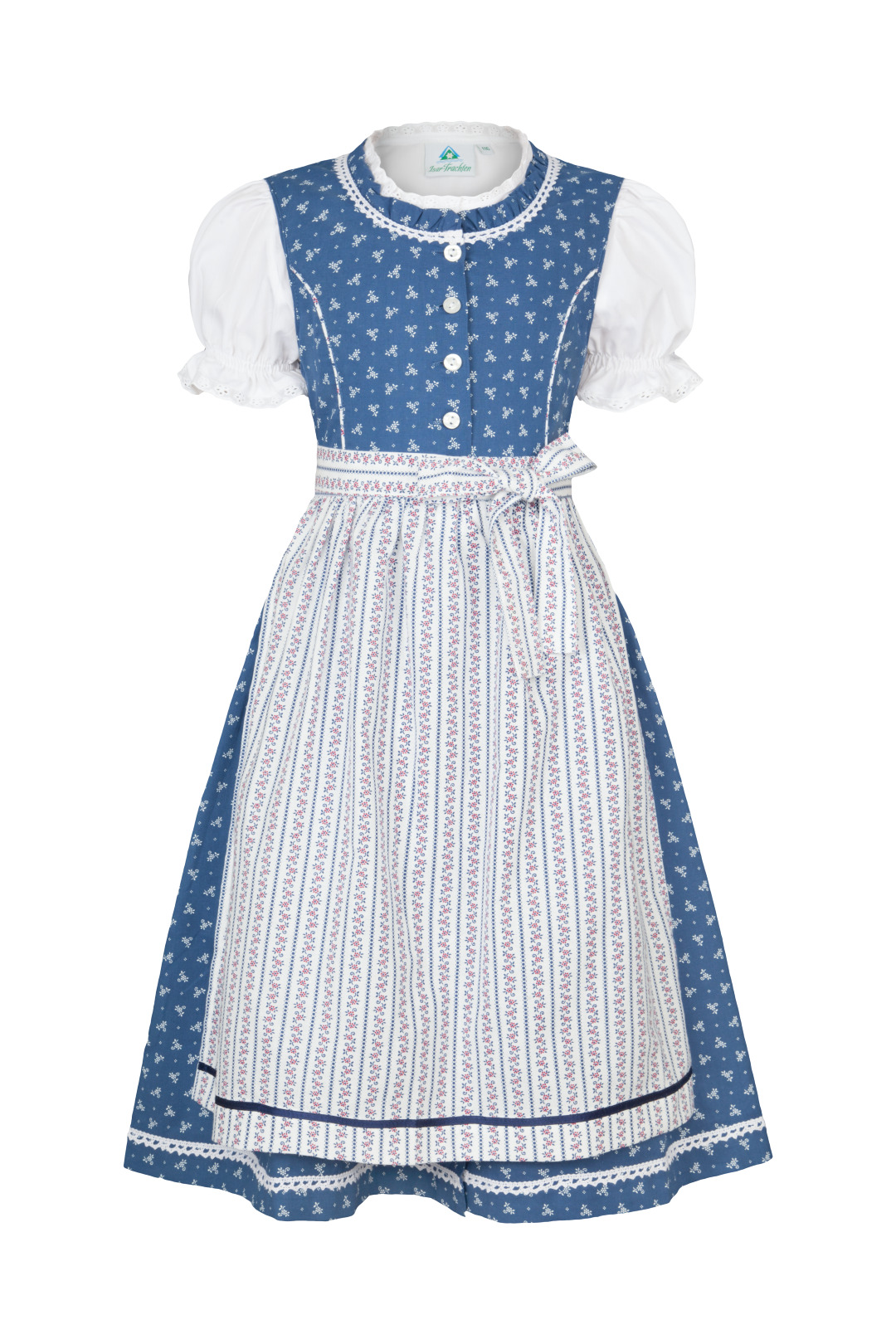 Isar Trachten Kinderdirndl Blau Wei Baumwolle Gr Latz Und Hose